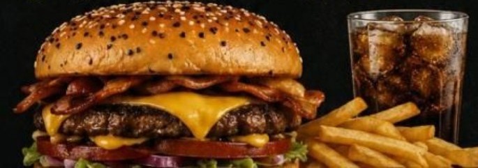 Hamburguesa con papas de la imagen del menú de Los Olivos